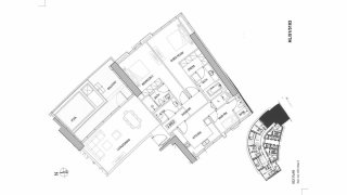 Планировка квартиры 2 спальни в ЖК HARBOUR LIGHTS № 11007